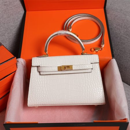 Hermes Kelly Gold Buckle Bag-Crocodile - Image 2