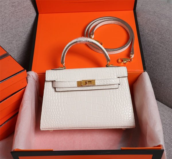 Hermes Kelly Gold Buckle Bag-Crocodile