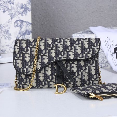 Dior SADDLE Bag Blue Dior Oblique Jacquard