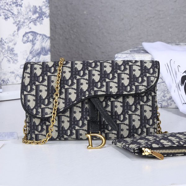 Dior SADDLE Bag Blue Dior Oblique Jacquard