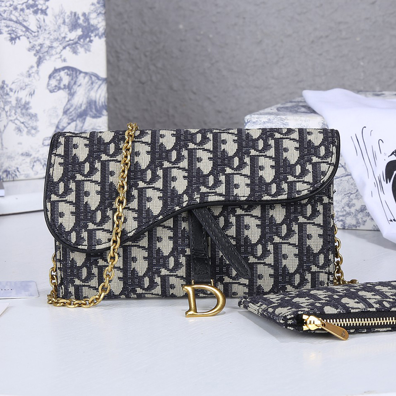 Dior SADDLE Bag Blue Dior Oblique Jacquard - Image 1