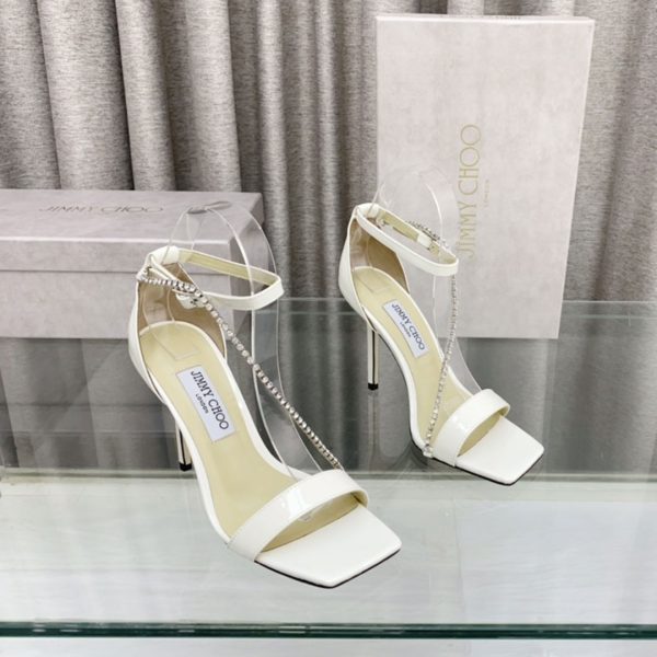 Jimmy Choo 10CM Leather Slide Heels