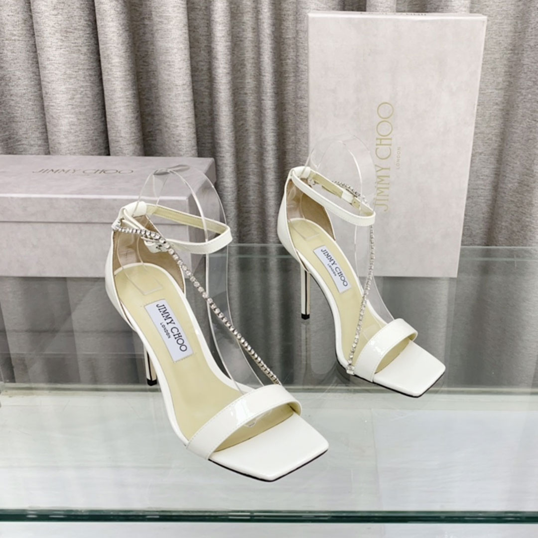 Jimmy Choo 10CM Leather Slide Heels - Image 4