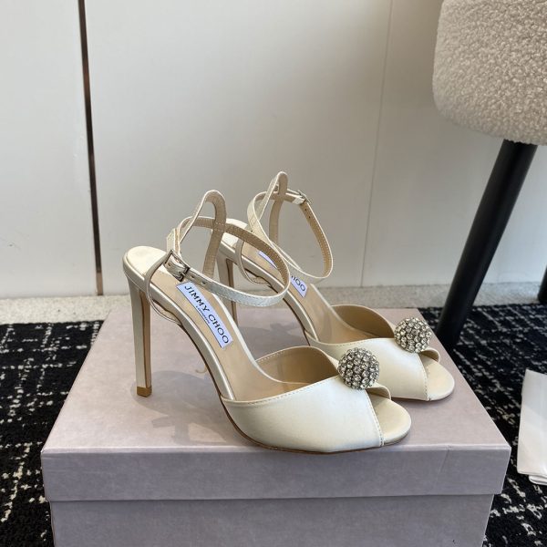 Jimmy Choo Sacora Leather Slingshot Fashion Buckle Slide Sandal