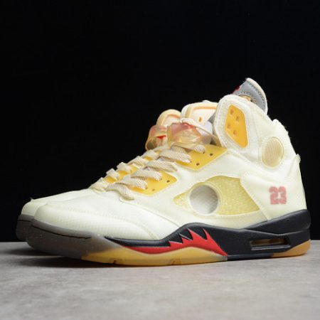 Off-White Air Jordan 5 Sail Fire Red DH8565-100 - Image 6