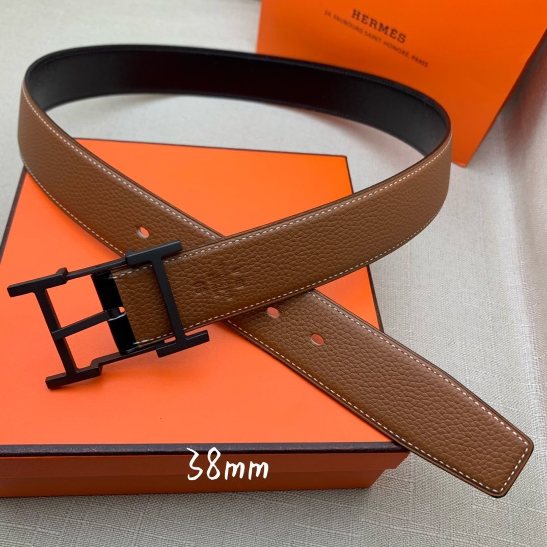 Hermes H Belt Buckle & Reversible Brown For Women, Women Belt 380MM - Image 1
