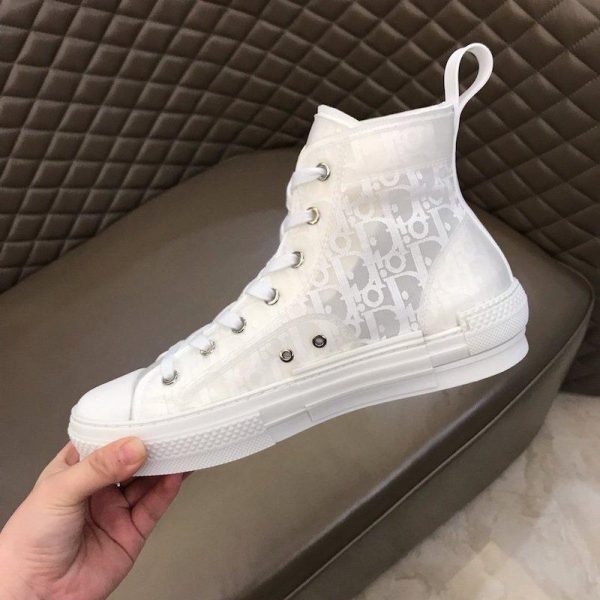 Dior B23 High Top Logo Oblique Print White