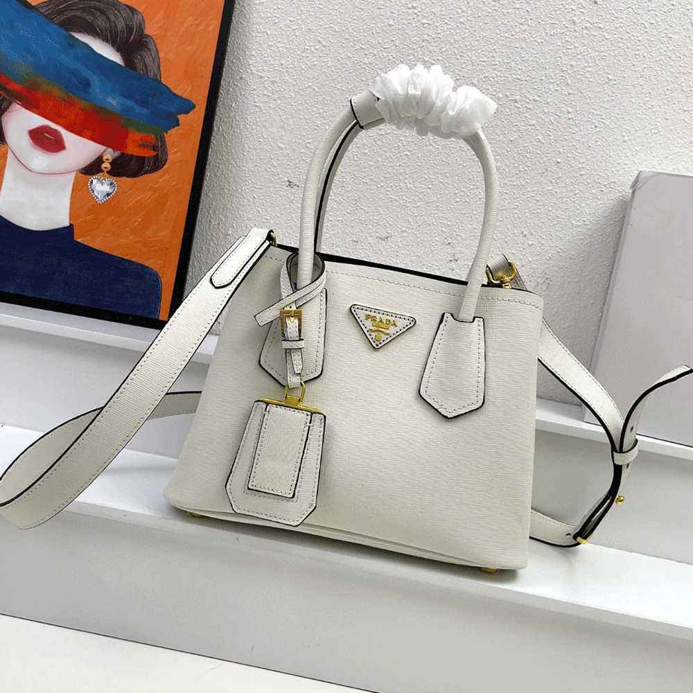 Prada Double Saffiano Leather Mini Handbag - Image 7