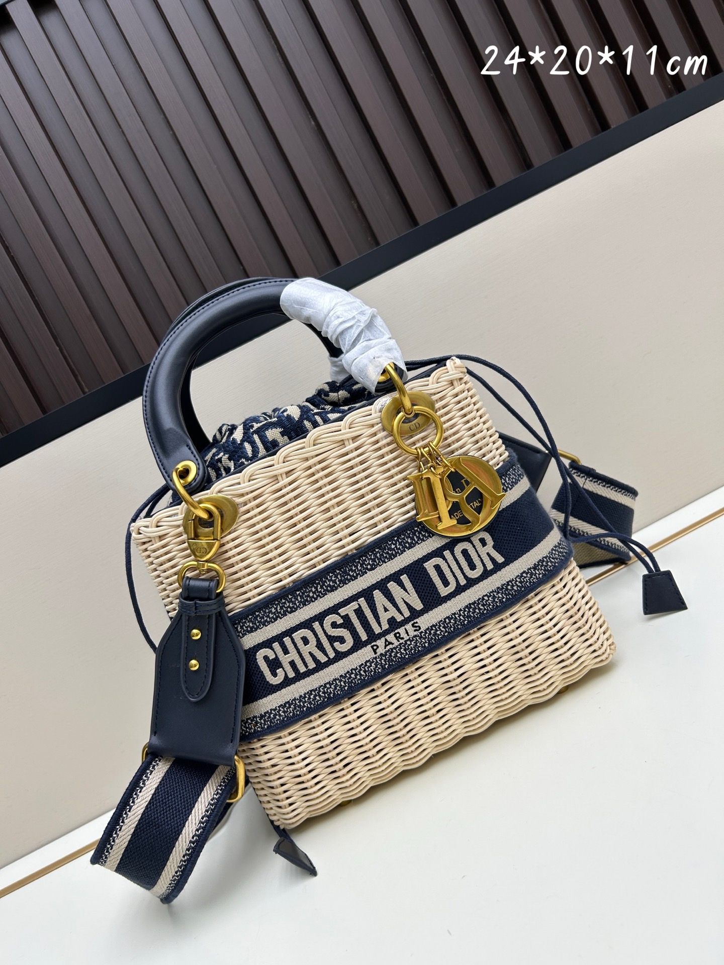 Dior Wicker Oblique Medium Lady Dior Bag - Image 1