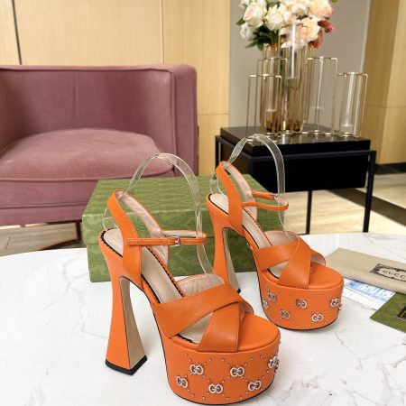 Gucci GG Patchwork Chunky-Heeled Sandals - Image 8