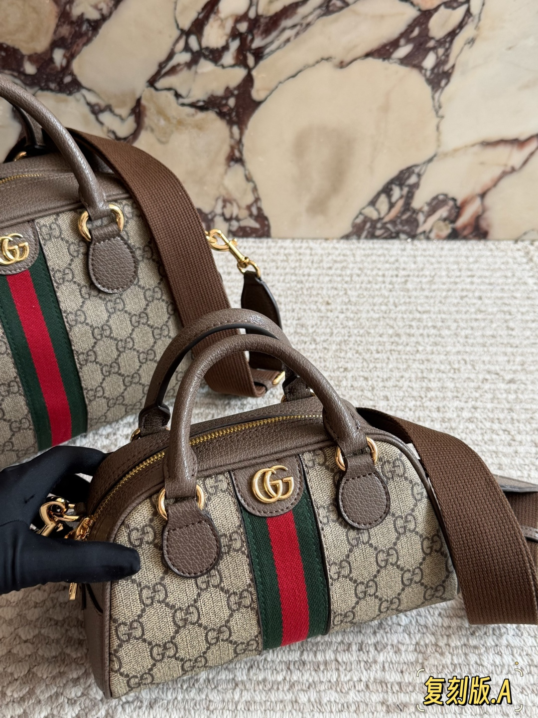 Gucci GG Supreme Ophidia GG Top Handle Bag - Image 3