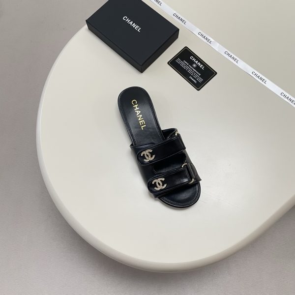 Chanel 26P Double C Diamond Buckle Velcro Slippers