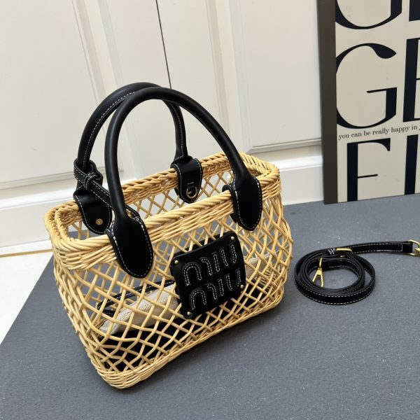 Miu Miu Woven Basket Tote Bag