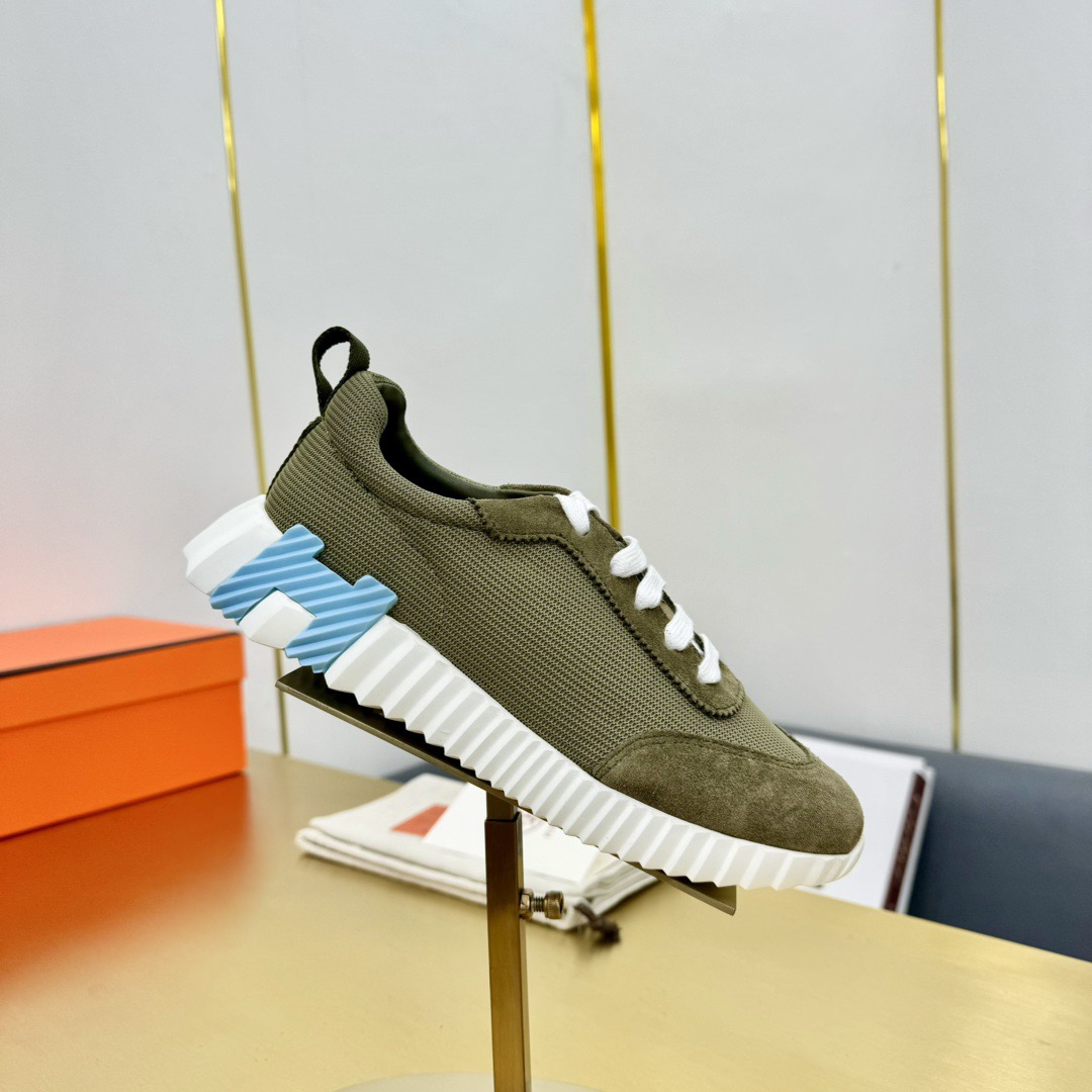 HERMES Air Mesh Suede Goatskin Bouncing Sneakers - Image 7
