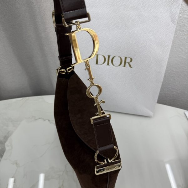 Dior Medium Diorly Bag Chocolate Suede