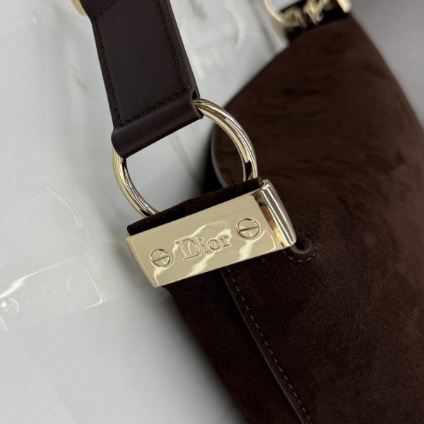 Dior Medium Diorly Bag Chocolate Suede
