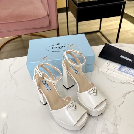 Prada Buckle Square-Heel Sandals - Image 4