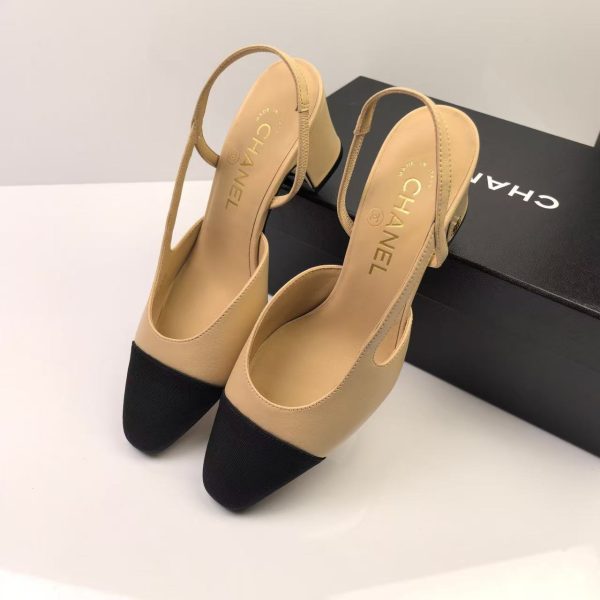 Chanel CC Sling Back Beige
