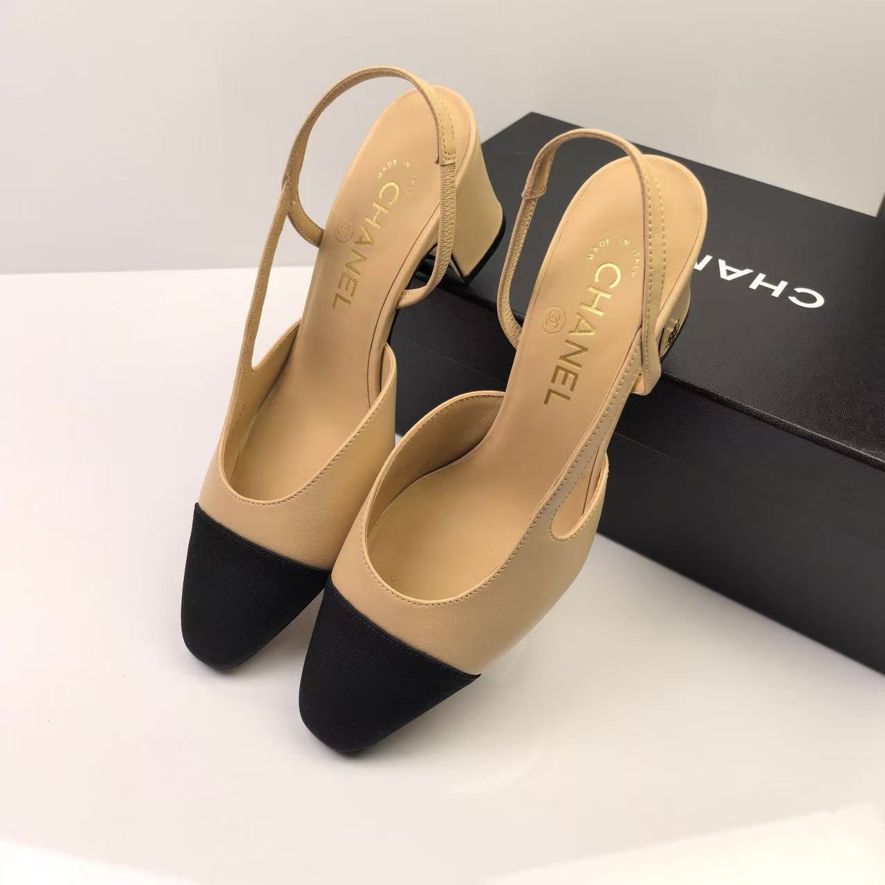 Chanel CC Sling Back Beige - Image 8