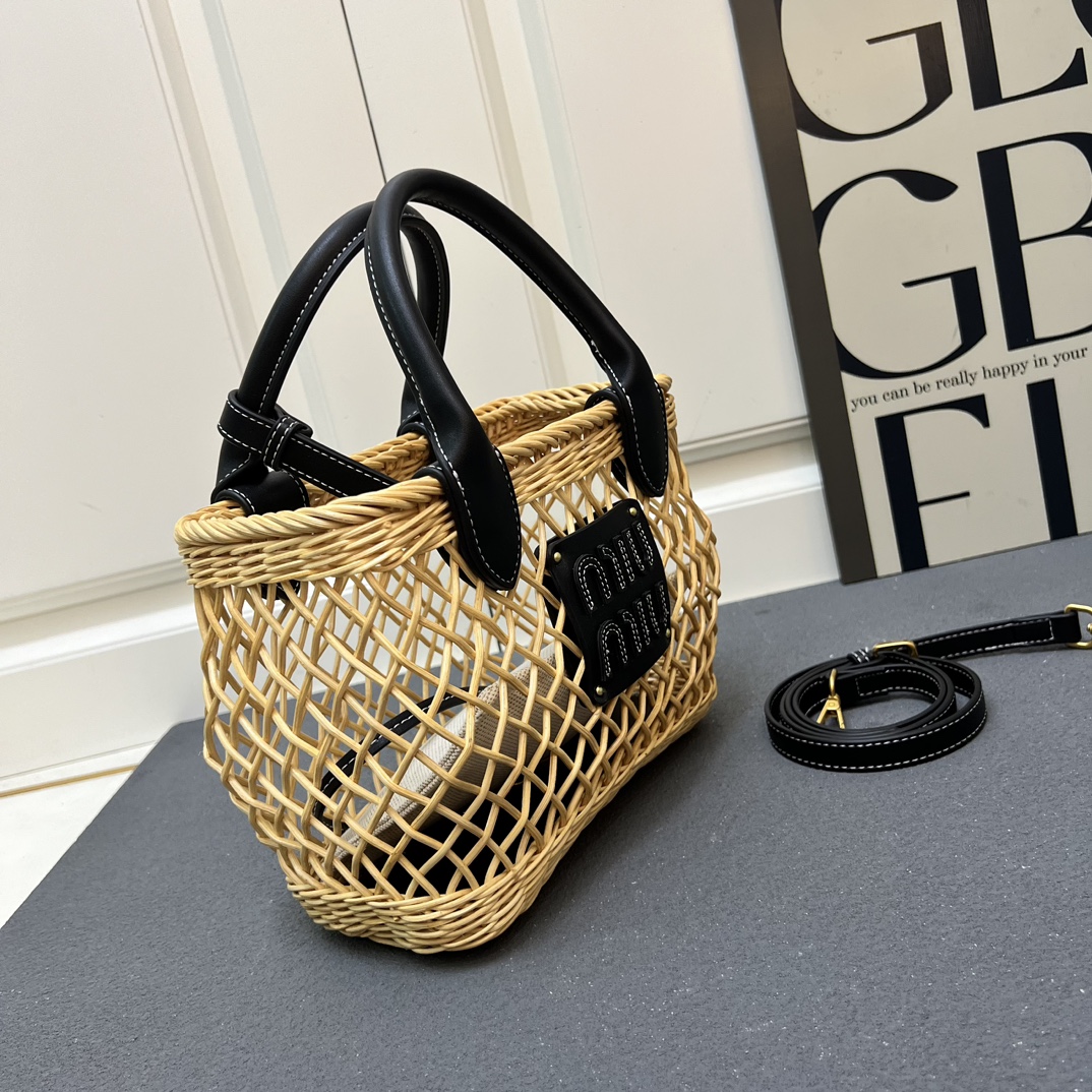 Miu Miu Woven Basket Tote Bag - Image 8