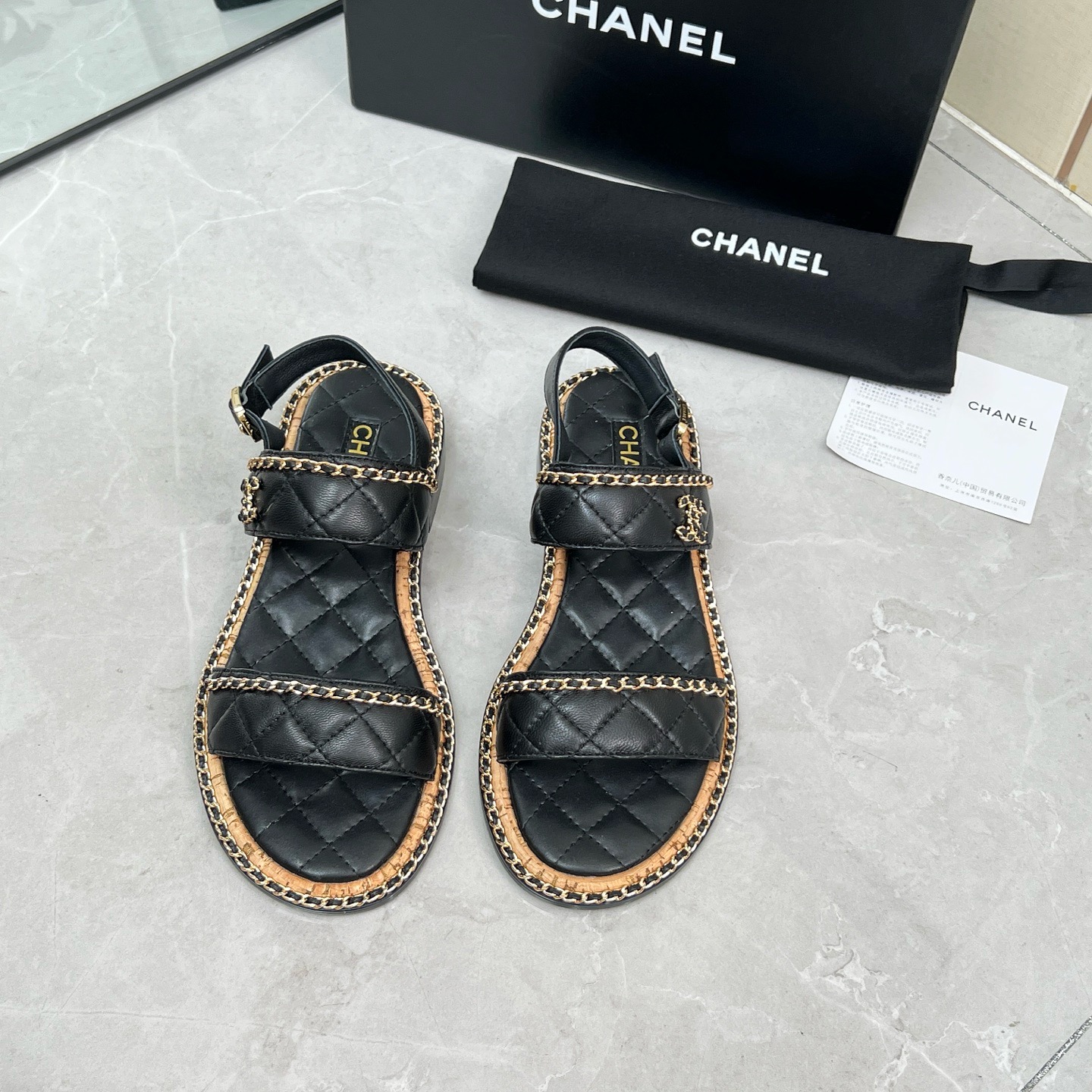 CHNEL* Women's Double Strap Chain Sandals - Image 2