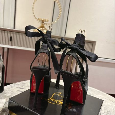Christian Louboutin Cassia Lace Up Alta High Heels - Image 9