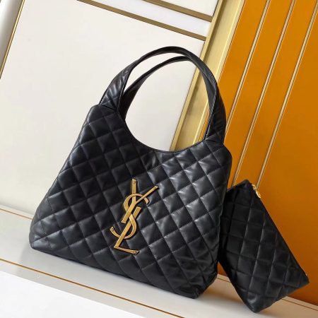 YSL Icare Maxi Shopping Bag Black - Image 4