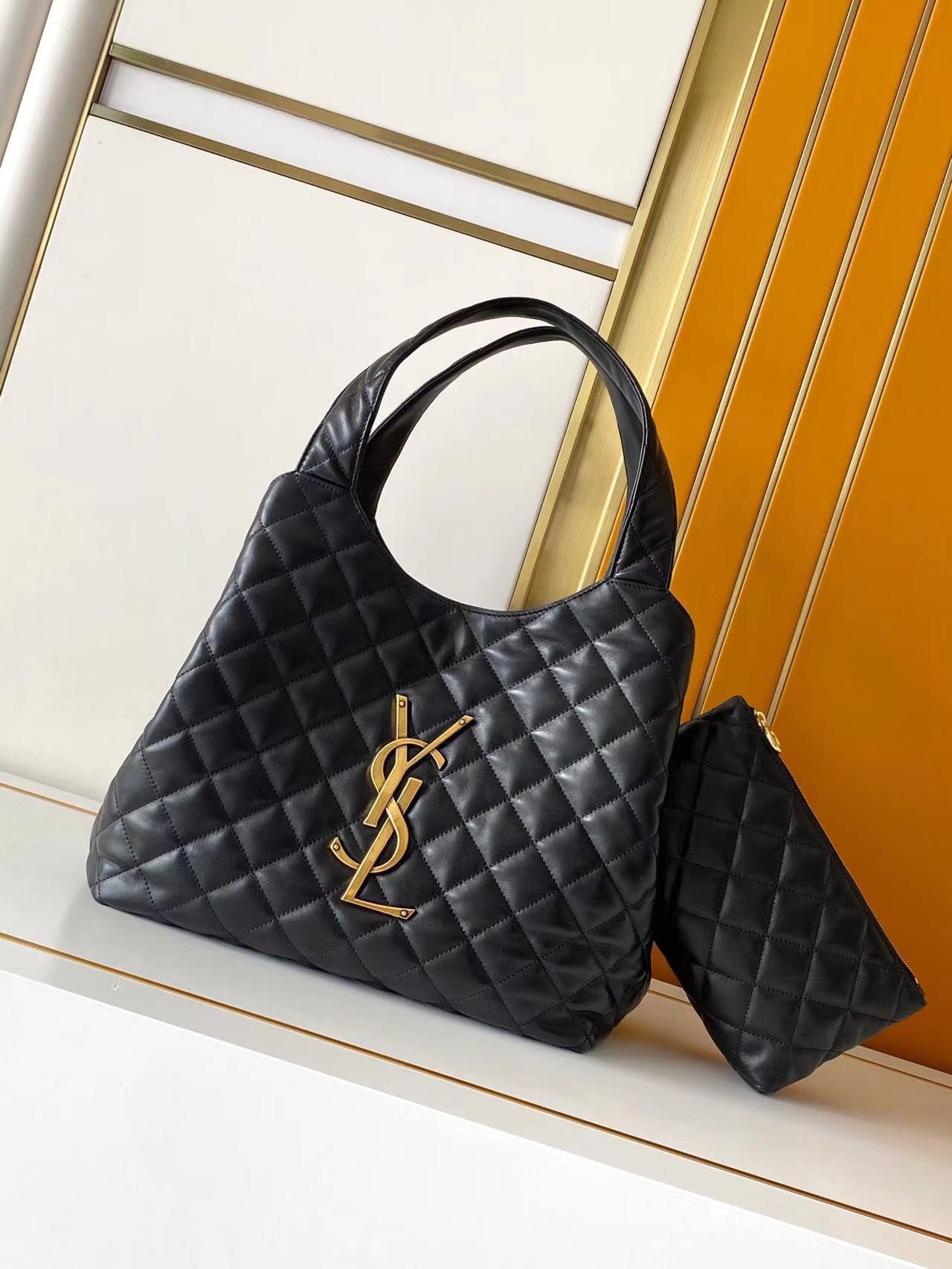 YSL Icare Maxi Shopping Bag Black - Image 4