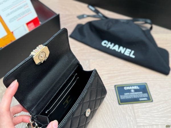 Chanel Nano Clutch with Chain Black
