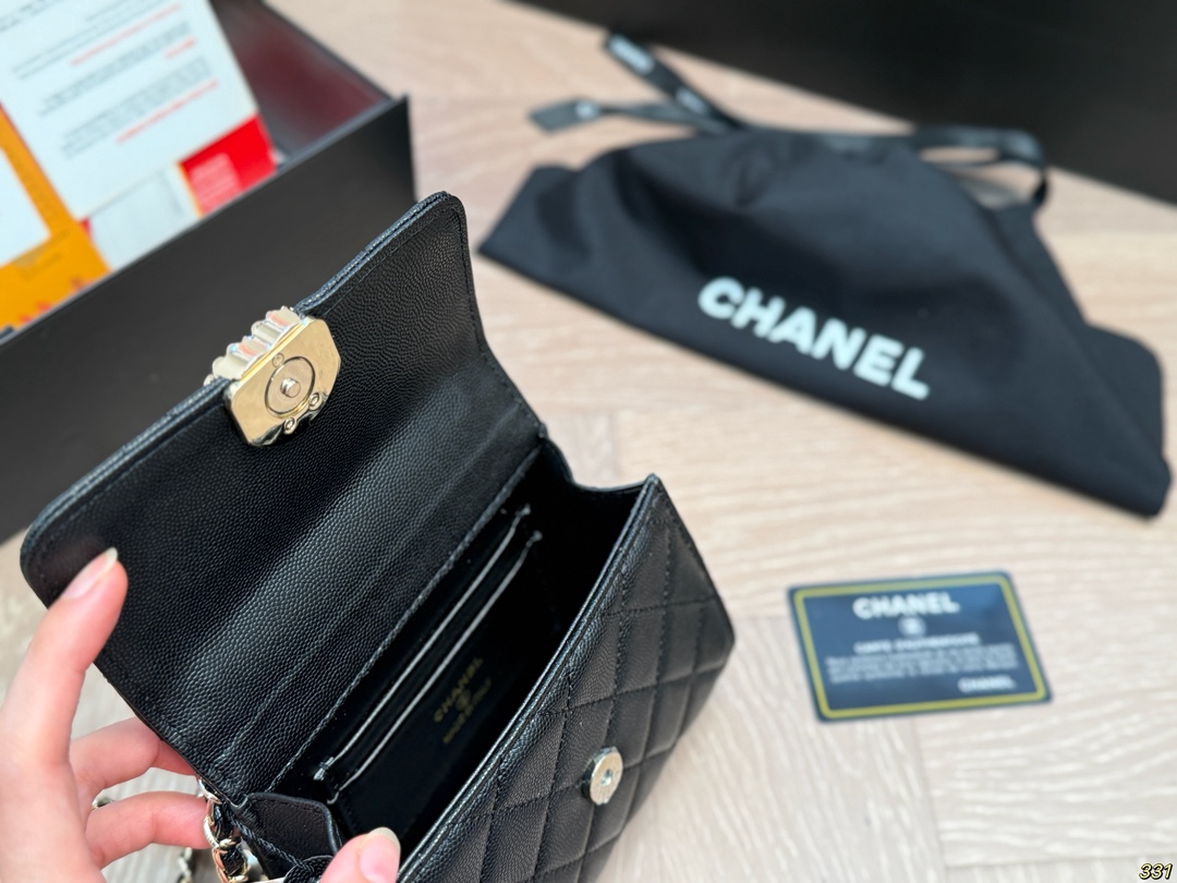 Chanel Nano Clutch with Chain Black - Image 11