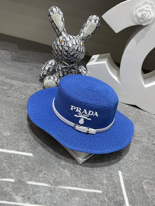 Prada Flat-Brimmed Straw Hat