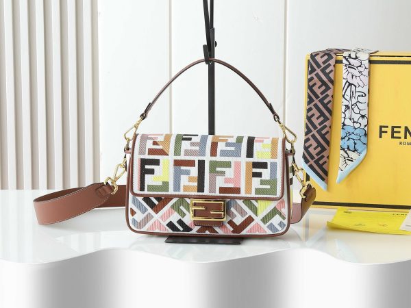 Fendi Baguette Multicolour Canvas Bag