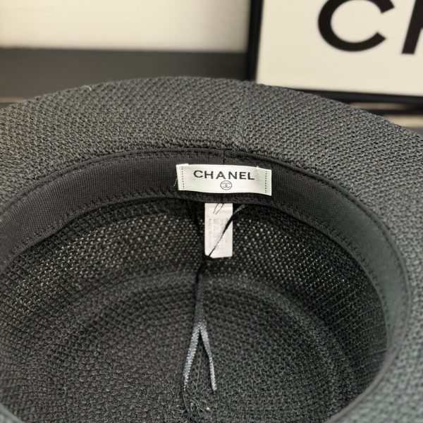 Chanel Flat-Brimmed Straw Hat