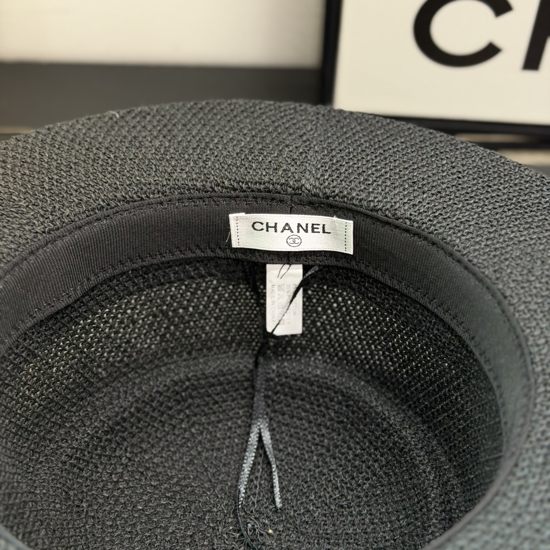 Chanel Flat-Brimmed Straw Hat - Image 8