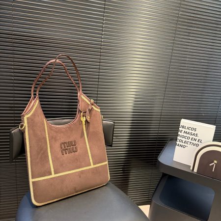 Miu Miu Brown Suede Tote Bag - Image 3