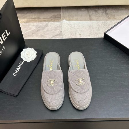Chanel Fabric Quilted CC Turnlock Mules - Image 6