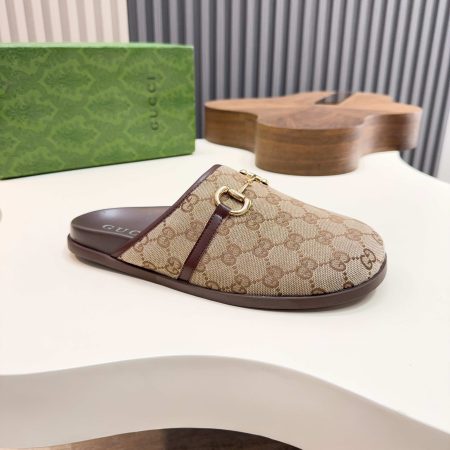 Gucci Horsebit GG Canvas Men Mules - Image 6