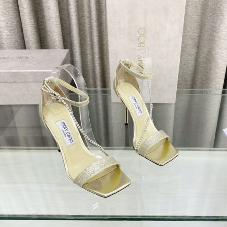 Jimmy Choo 10CM Leather Slide Heels - Image 2