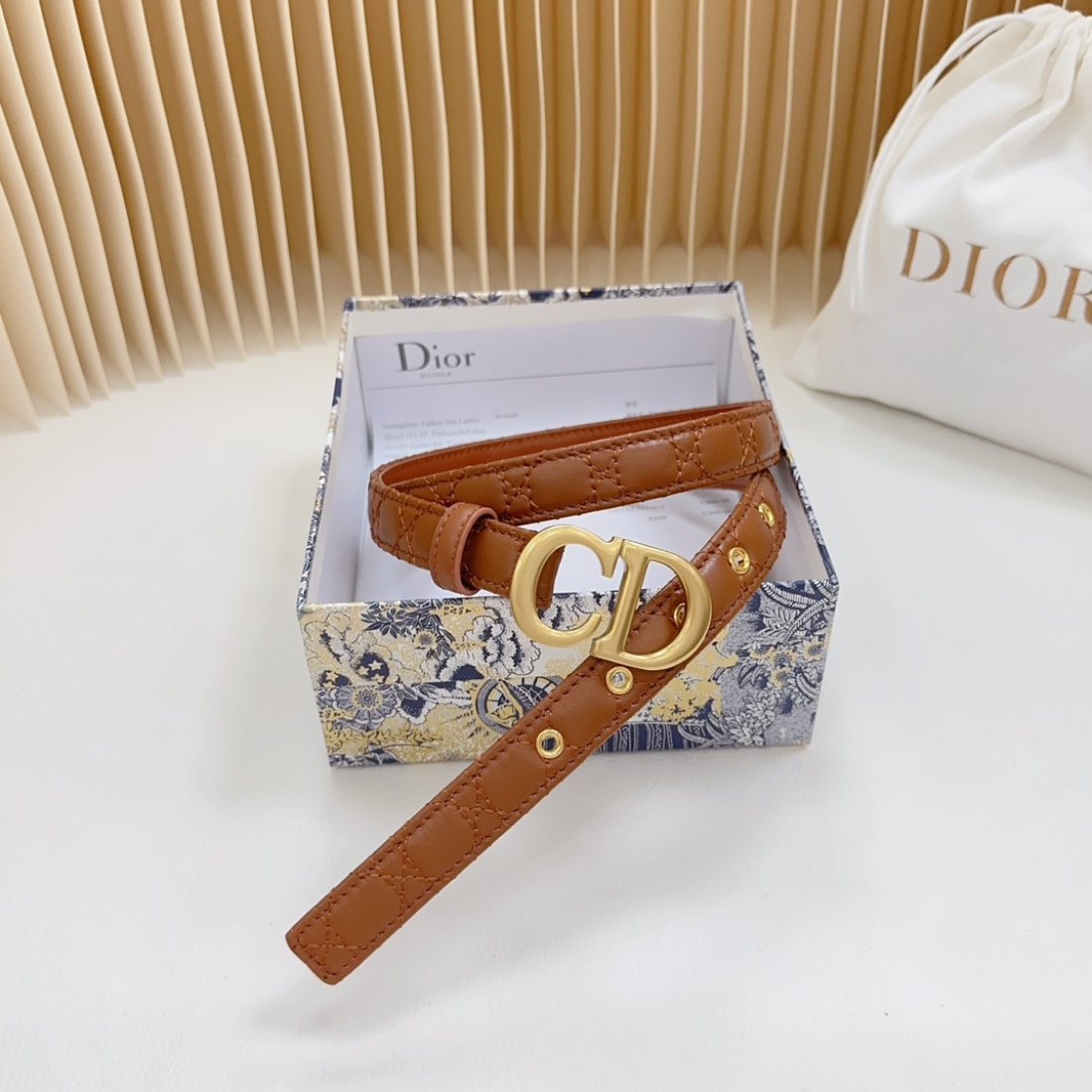 Dior double sided   with calf leather,  Women Belt 20MM - Image 3