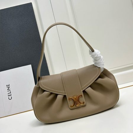 Celine Pebbled Leather Shoulder Bag - Image 5
