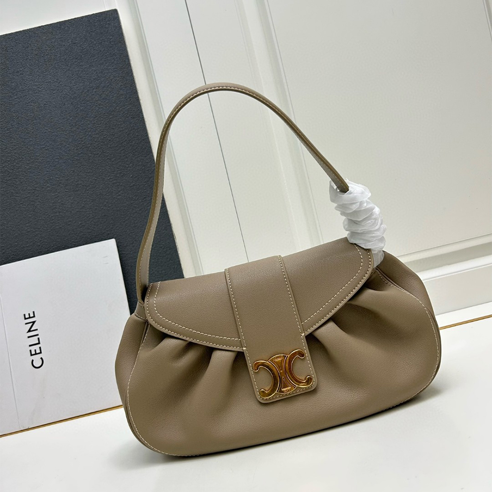 Celine Pebbled Leather Shoulder Bag - Image 5