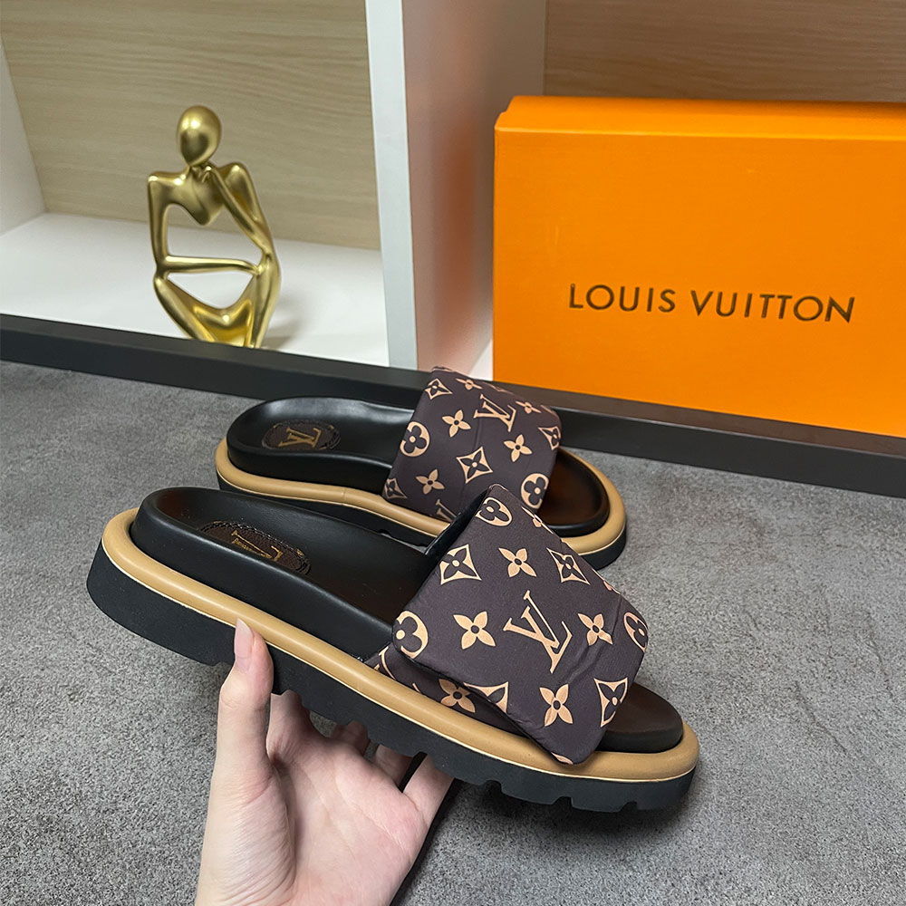 LV Pool Pillow Fabric Flat Slide  Sandals - Image 3