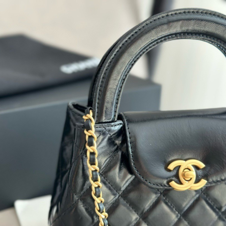 Chanel Kelly Mini Shopping Bag Black - Image 8
