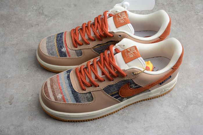 Nike Air Force 1 07 ESS White Brown Metallic Gold CW2288-686 - Image 13
