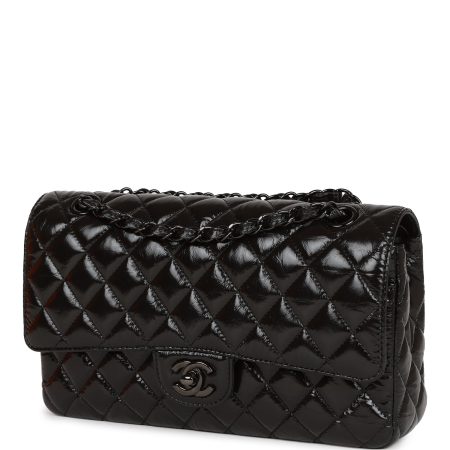 Chanel Classic Flag Bag Medium Classic Double Flap Bag SO Black Crumpled Calfskin Black Hardware - Image 5