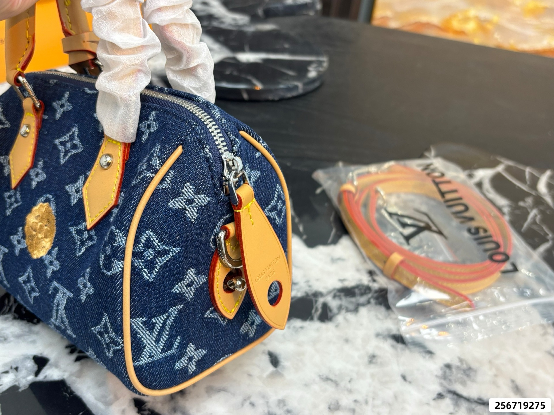 LV Denim Pillow Bag - Image 4