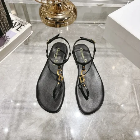 Dior 2024 C'est Flat Round Toe Women's Slipper Sandals