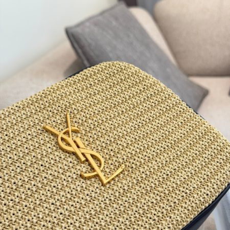 Saint Laurent Lou Raffia Crossbody Camera Bag - Image 8