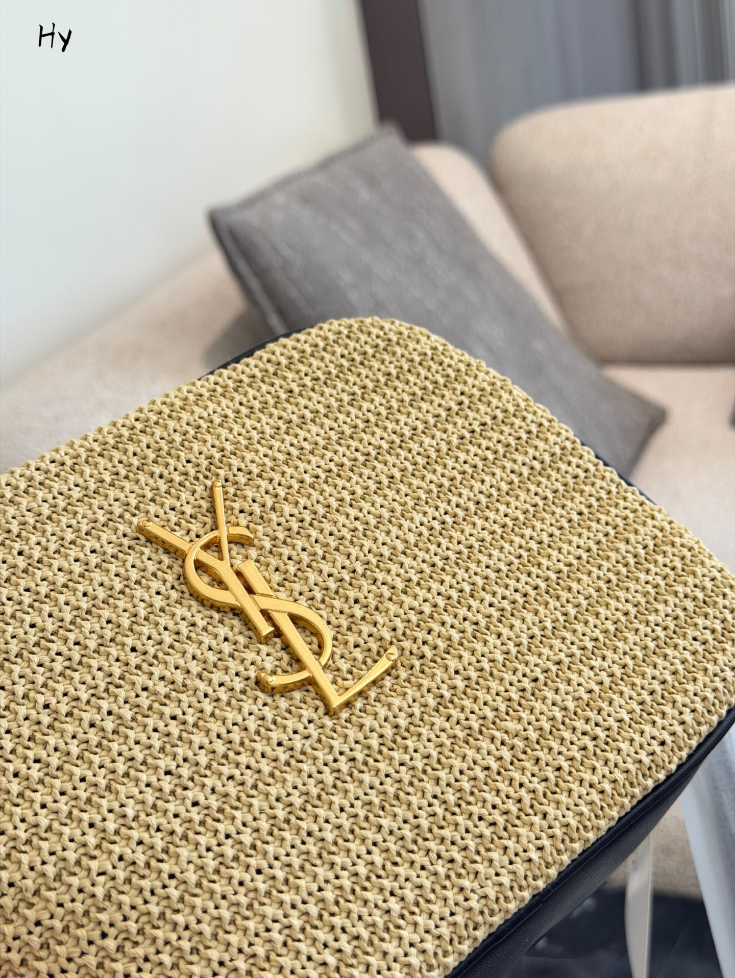 Saint Laurent Lou Raffia Crossbody Camera Bag - Image 8