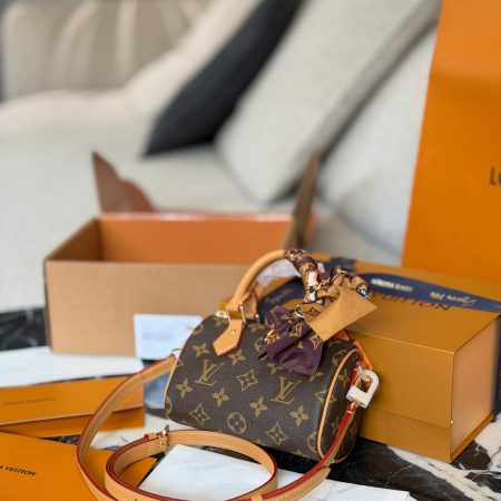 LV Nano Speedy Bag With Scarf - Image 9